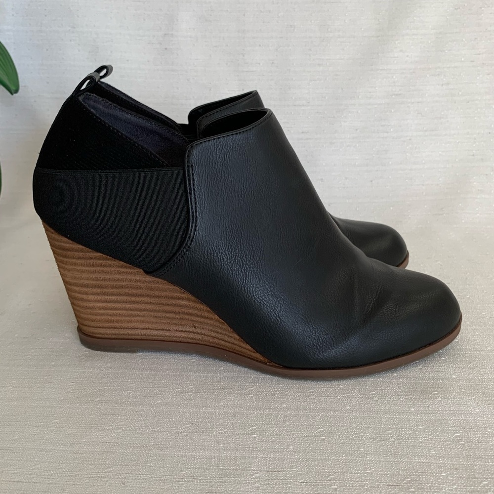 Dr.Scholl’s Parler Black Wedge Booties Woman’s 10M